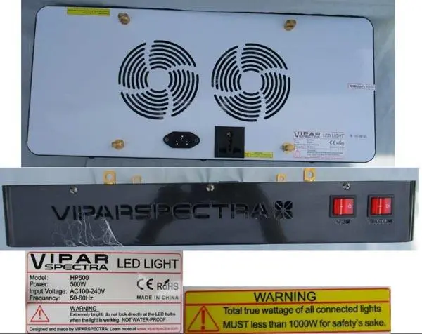 Foto do aviso oficial: Viparspectra LED Light Lâmpada de estufa LED — risco: Choque elétrico