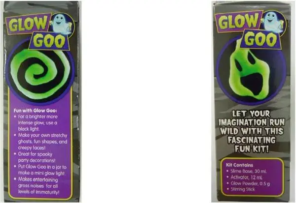 Photo de l’avis officiel: Dune Craft Glow Goo Kit de slime de jouet — risque: Risque chimique