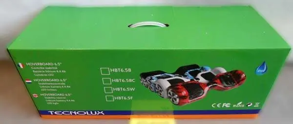 Photo de l’avis officiel: TECNOLUX Hoverboard 6.5" Scooter auto-équilibrage (Hoverboard) — risque: Brûlures & Incendie