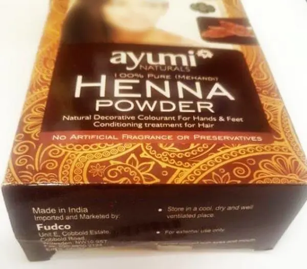 Photo de l’avis officiel: Ayumi Naturals 100% Pure (Mehandi) Henna Powder Poudre colorante — risque: Risque microbiologique
