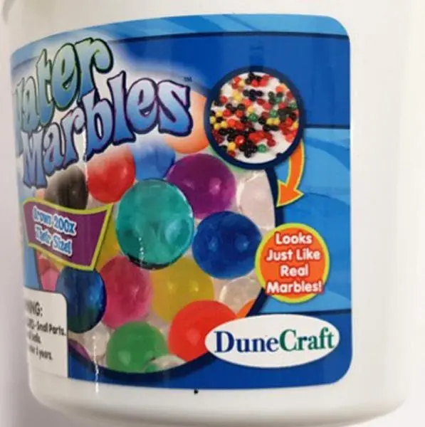 Photo de l’avis officiel: Dune Craft Water Marbles Jouet extensible — risque: Étouffement & Blessures