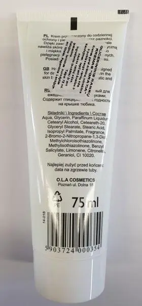 Photo de l’avis officiel: GRATIA Krem glicerynowy Crème pour les mains — risque: Risque chimique (A12/1258/19)