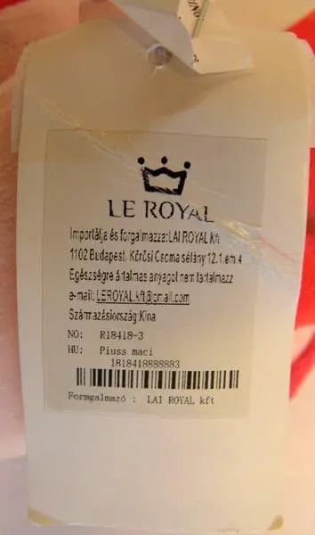 Photo de l’avis officiel: LE ROYAL Jouet doux — risque: Risque chimique