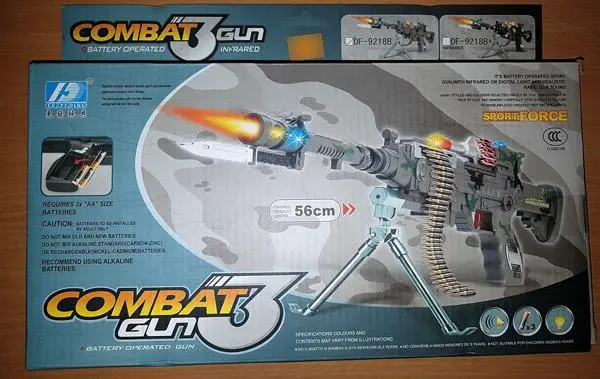 Foto dell’avviso ufficiale: DONGFA TOYS COMBAT GUN 3 Pistola giocattolo — rischio: Lesioni uditive