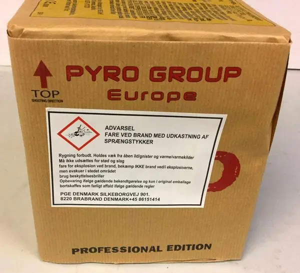 Photo de l’avis officiel: PYRO GROUP Europe CAKE D Feux d’artifice — risque: Brûlures