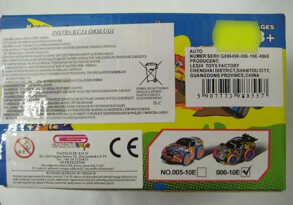 Photo from the official notice: XLS Xiaoleshi Toys Vehicle Super Toy Car — environment risk