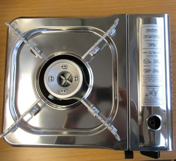 Photo from the official notice: Askari Portable gas stove — burns risk