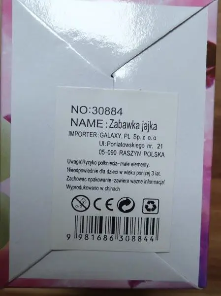 Foto aus der offiziellen Meldung: Ginormous Unicorn Egg Expandierendes Spielzeug — Risiko: Ersticken