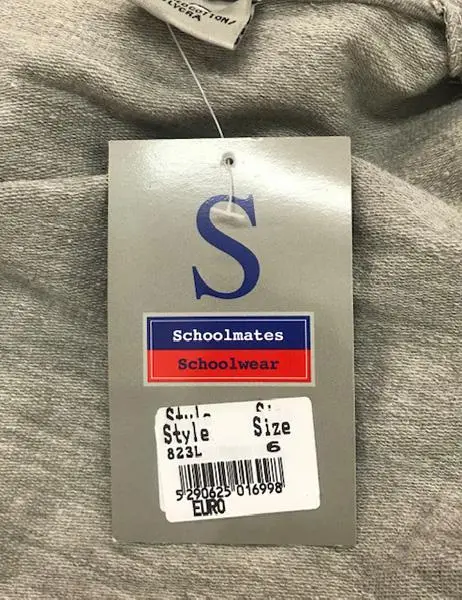 Photo de l’avis officiel: S Schoolmates schoolwear Survêtement pour enfants — risque: Blessures