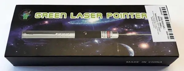 Foto aus der offiziellen Meldung: Green Laser Pointer Laserpointer — Risiko: Sehschaden (A12/1578/19)