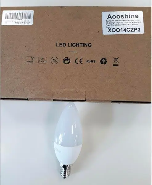 Photo de l’avis officiel: Aooshine LED BULB Lampe LED — risque: Choc électrique (A12/1561/19)