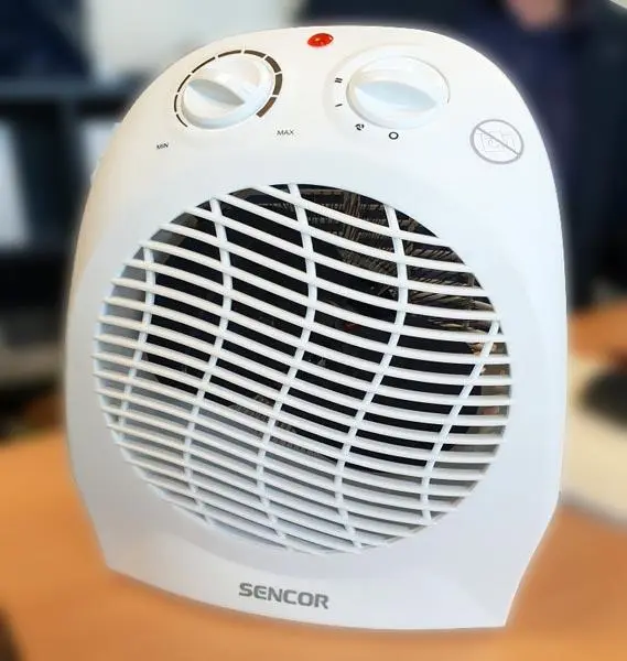 Photo from the official notice: Sencor Hot Air Fan heater — burns & electric shock risk