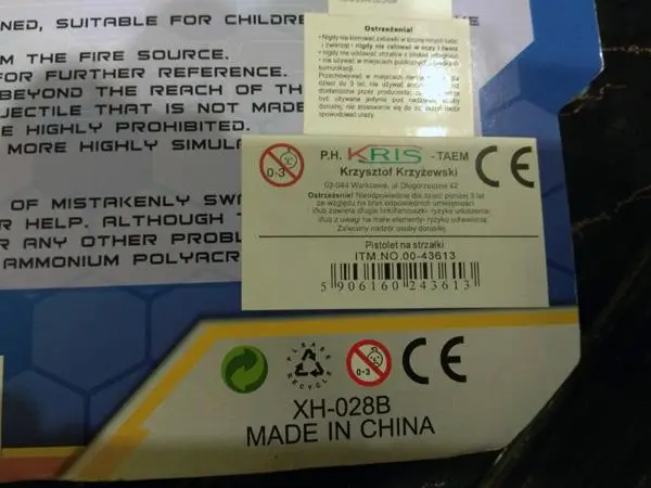 Photo from the official notice: Gun Eagle in the Desert toy gun set — choking & injuries risk