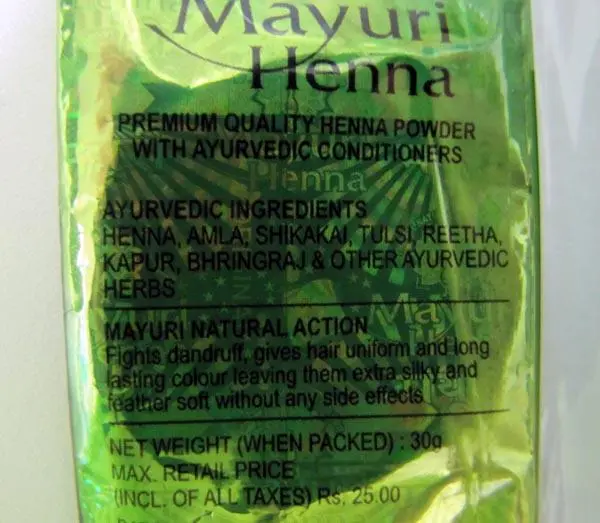 Foto aus der offiziellen Meldung: MAYURI HENNA Premium Quality Henna Powder Haarfärbemittel — Risiko: Chemikalie & Mikrobiologisches Risiko