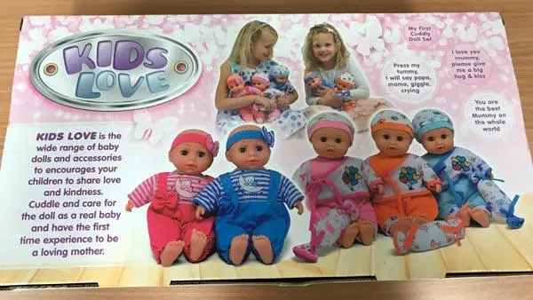 Foto do aviso oficial: KIDS LOVE Boneca de plástico — risco: Engasgamento
