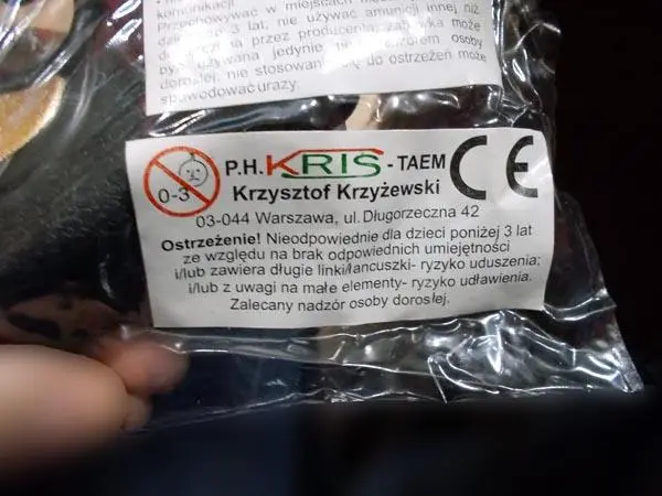 Photo from the official notice: Toys Pistolet na strzalki toy gun set — choking risk