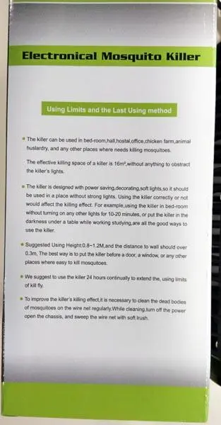 Photo from the official notice: Electronical Mosquito Killer insect killer — fire risk