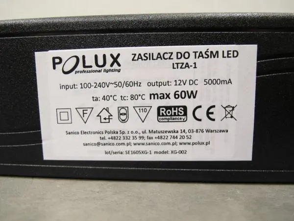 Photo de l’avis officiel: POLUX Unité d’alimentation électrique — risque: Choc électrique & Incendie