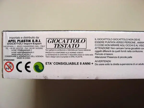 Foto uit de officiële melding: APEL PLASTIK BB GUN Plastic speelgoedpistool — risico: Aantasting van het gezichtsvermogen & Verwonding