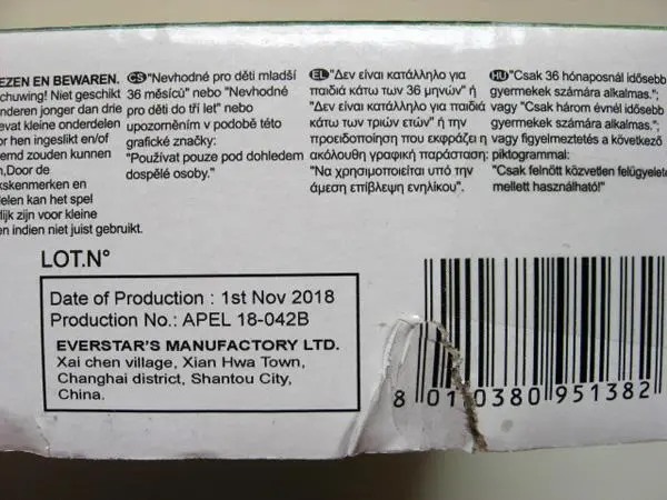 Foto uit de officiële melding: APEL PLASTIK BB GUN Plastic speelgoedpistool — risico: Aantasting van het gezichtsvermogen & Verwonding