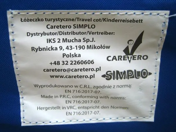Foto do aviso oficial: Caretero LÓZECZKO TURYSTYCZNE Berço de viagem — risco: Sufocamento