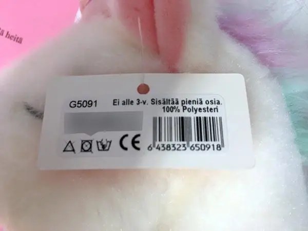 Foto do aviso oficial: Lahjamaa Brinquedo macio cheio com ventosa — risco: Engasgamento