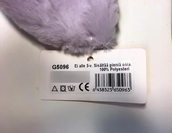Foto do aviso oficial: Lahjamaa Brinquedo macio cheio com ventosa — risco: Engasgamento