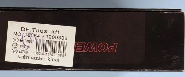 Photo from the official notice: H.Z.M (on the battery charger) POWER STYLE torch with battery charger — electric shock risk