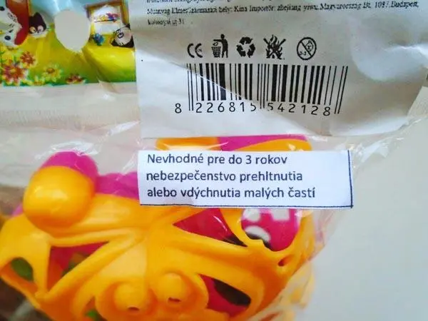 Photo from the official notice: Abababy, Toys rattle toy set — choking risk