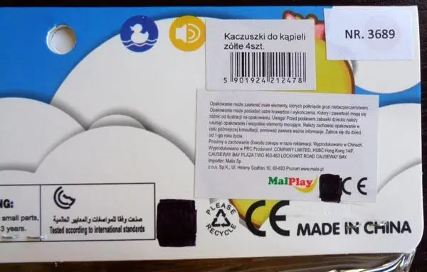 Foto dell’avviso ufficiale: MalPlay Yellow duck Giocattolo di plastica — rischio: Rischio chimico