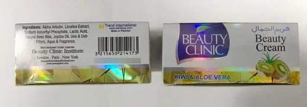 Foto do aviso oficial: Beauty Clinic Cream with lycopene Produto de ligtenação da pele — risco: Químico