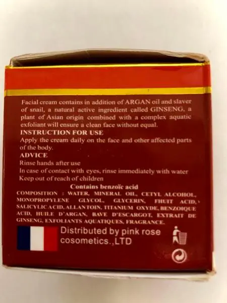 Foto dell’avviso ufficiale: Flori's - Duo Creme de visage a l'huille d'Argan Prodotto schiarimento della pelle — rischio: Rischio chimico