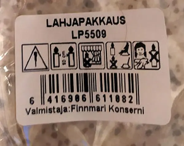 Photo from the official notice: Finnmari Lahjapakkaus candle arrangement — fire risk