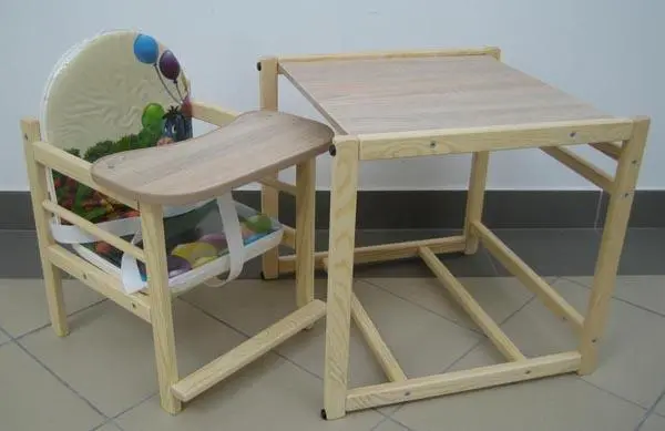 Photo de l’avis officiel: BERGON / Bocian BOBAS fa etetőszék ('Wooden high chair') Chaise haute pour enfants — risque: Blessures