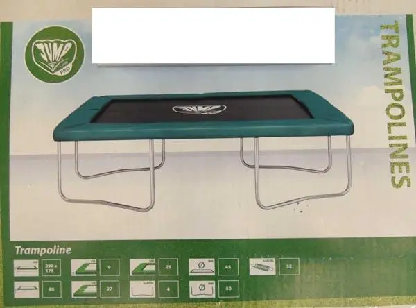 Foto del aviso oficial: Jump Line Pro 1.) Trampolines, 2.) Exclusive Trampoline (Vangnet) Cama elástica — riesgo: Lesiones