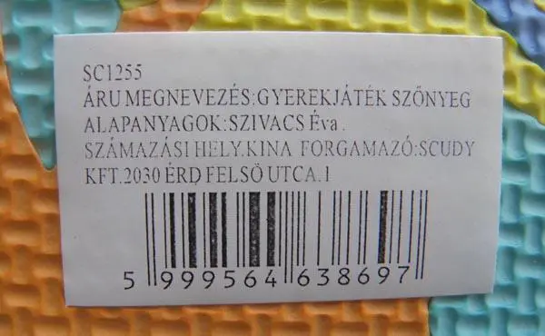 Foto do aviso oficial: EVA PUZZLE MATS Carpete de puzzle — risco: Engasgamento (A12/1394/17)