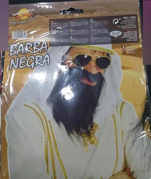 Foto do aviso oficial: COMPLEMENTOS GUIRCA BARBA NEGRA Barba extravagante — risco: Queimaduras