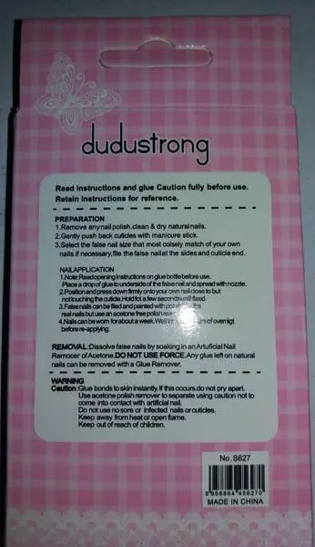 Foto do aviso oficial: Dudustrong Unhas falsas — risco: Químico (A12/1424/17)