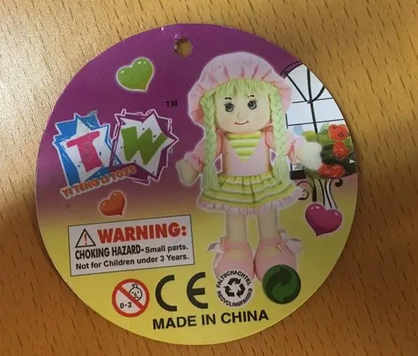 Foto do aviso oficial: Yi Teng Li Toys Boneca têxtil macia — risco: Engasgamento