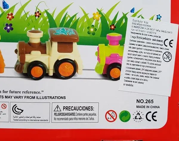 Photo de l’avis officiel: Cute train Train de jouets en plastique — risque: Étouffement