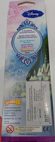 Photo de l’avis officiel: Disney Colored Scented Pencils Crayons — risque: Risque chimique