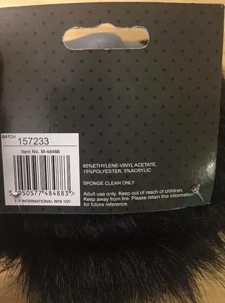 Photo from the official notice: Childrens Hair-Raising Mask fancy-dress mask — burns risk