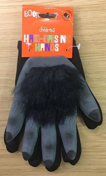 Photo from the official notice: Childrens Hair-Raising Hands fancy-dress hands — burns risk