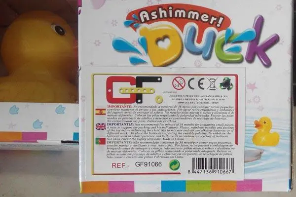 Photo de l’avis officiel: Ashimmer Duck Jouet de bain — risque: Risque chimique