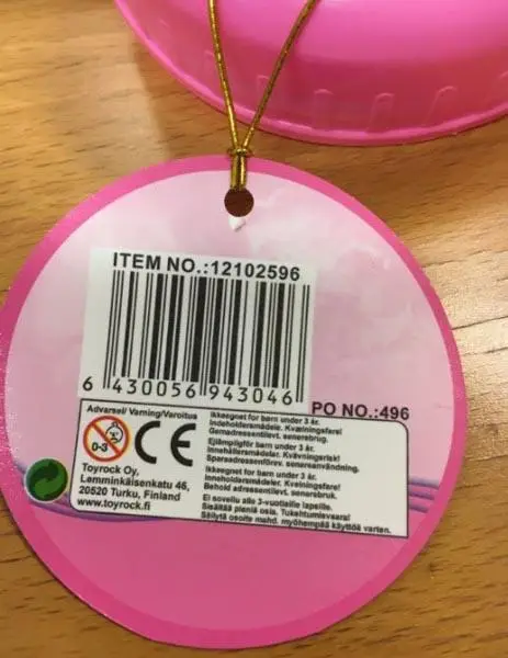 Photo de l’avis officiel: Little me Accessoires de poupée — risque: Étouffement