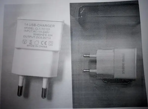 Photo de l’avis officiel: MAX MOBILE Universal USB Travel Charger Chargeur USB — risque: Choc électrique