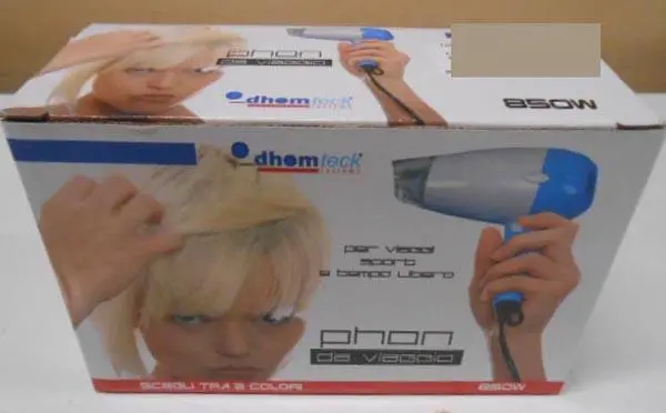 Photo de l’avis officiel: Dhom teck system Sèche-cheveux — risque: Choc électrique & Incendie