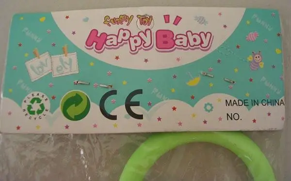 Photo from the official notice: Zheng he Toys Happy Baby rattle — choking risk