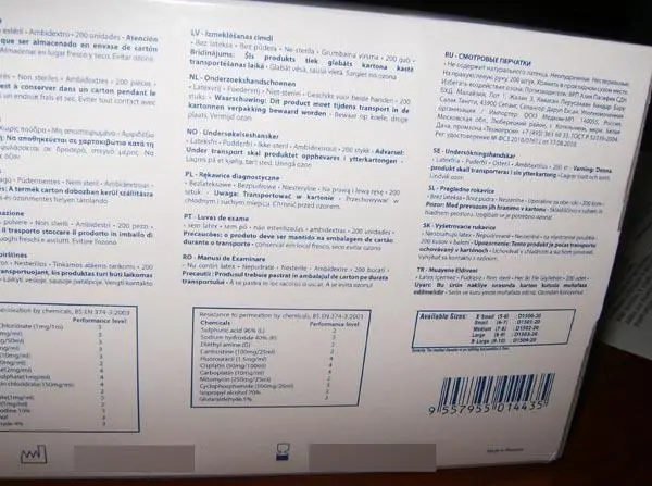 Foto aus der offiziellen Meldung: Dermagrip, WRP / Nitrile Examination Gloves Kunststoffhandschuhe — Risiko: Chemikalie