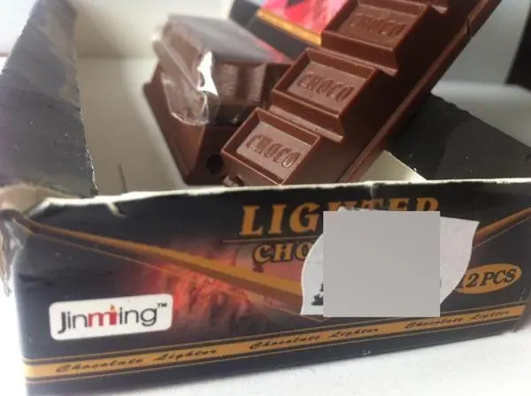 Foto do aviso oficial: Jinming LIGHTER CHOCOLATE Isqueiro novidade — risco: Incêndio